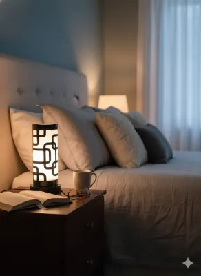 Lampu Meja Kecil Lampu Tidur Minimalis Pola Geometris Cocok Untuk bergaya ruangan kontemporer Skandinavia atau minimalis