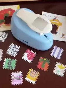 Local type portable paper hole punch punching tool for scrapbooking card making and DIY projects.