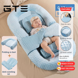 GTE Newborn Baby Mattress Dotted Sleeping Nest Bed Anti Startle Portable Crib With Anti Reflux Incline Cushion for Safe And Comfortable Sleep Tilam Bayi Baby Boat Kekabu Asli - Fulfilled by GTE SHOP