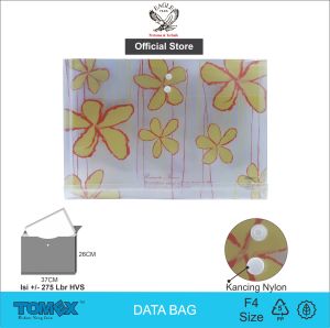 Map Plastik Kancing F4 TOMEX Map Kancing Plastik Data Bag File Horizontal ROMANTIC FLOWER 6 pcs