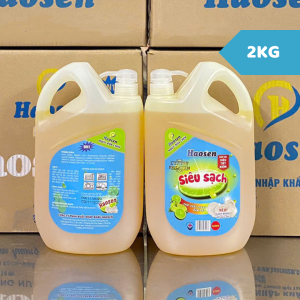 Combo 2 Can Nước rửa chén HAOSEN Siêu Sạch Siêu Bọt 2kg-3kg6 Chiết Xuất Chanh Sạch Bóng Vết Dầu Mỡ