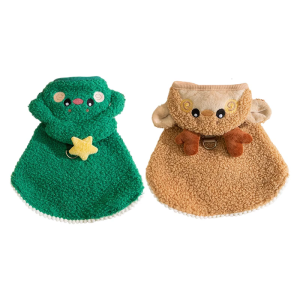 Holiday Theme Cats Cloak Hooded Outfit Festival Costume For Pet Christmas Party And Winter Outdoors Adventure Dressingup