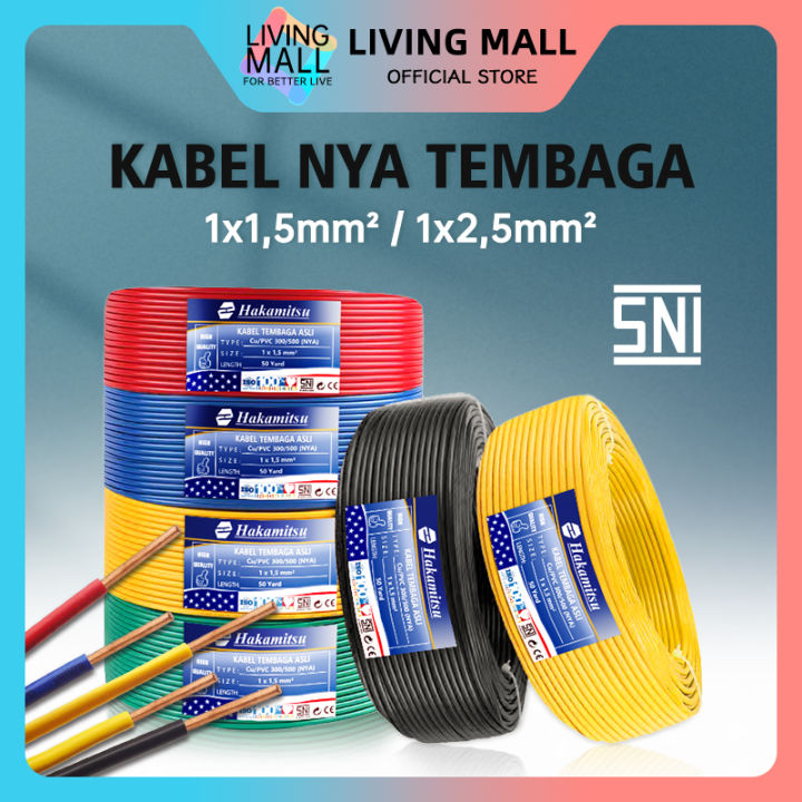 Kabel Listrik NYA 1 X 1,5mm 2,5mm 50 Yard Full / Kabel Kawat Tembaga ...