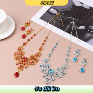 SHNGki Wedding party Vòng cổ bông tai Set Flower Water Drop Vòng cổ Bridal Wedding trang sức phụ kiện