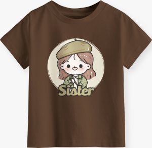 Kaos Couple Anak Brother Sister Brown Series