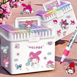 Aoduoyaya พร้อมส่ง ปากกามาร์กเกอร์อะคริลิก 24/36/48/60pcs สำหรับนักเรียนอนุบาลและประถม พู่กันวาดภาพกันน้ำ ของขวัญเด็ก