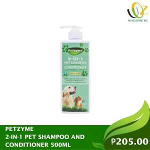 PETZYME 2-IN-1 Shampoo and Conditioner with Madre de cacao Vanilla Scent (500ml)