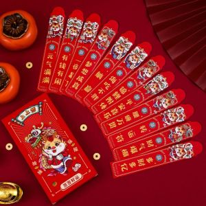 GONUUWGL Dragon Patterns Surprise Boxes Pockets Dragon Year Good Luck Surprise Red Pockets Creative 2024 Draw Lots Red Envelope Spring Festival