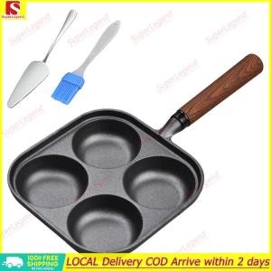 【Big Sale】4-Cup Cast Iron Egg Frying Pan with Handle Pancake Pan Fried Egg Pan Crepe Pan for Breakfast Fried Egg Pancakes Steaks【SuperLegend】