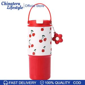 Simple Straw Insulated Cup 316 Stainless Steel Portable Car Water Bottle Leak-Proof Insulation Cold Mug for Travel Commute Fitness