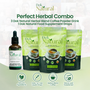 Dok Natural Herbal Month Bundle | Drops 50ml + Blend Coffee 100g x 3 pcs