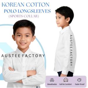 AF2026 Formal Long-Sleeve Polo Shirt Soft Cotton For Gradution and Communion Attire