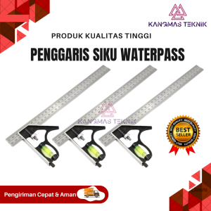 PENGGARIS SIKU TUKANG Siku Penggaris Waterpass 300mm | Combination Square Ruler