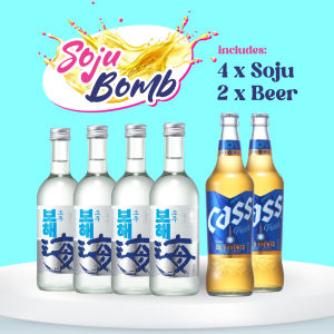 [SOMAEK BOMB] Chorong Chorong Soju [4] & Cass Beer [2] | Korean Beer | Grape Apple Lychee Peach