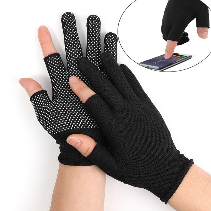 Winter Outdoor Sports Windproof Warm Fishing Gloves Two-finger