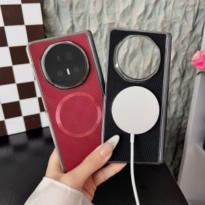 For VIVO X Fold 5 Case luxury PU double hinge wireless charging Protective Back Cover Case For VIVO X Fold5 Phone Shell