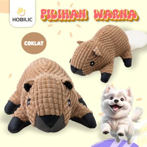 Hobilic Mainan Boneka Gigit Anjing Bunyi Bersuara Bentuk Tupai Bahan Plush Mainan Gigitan Anjing
