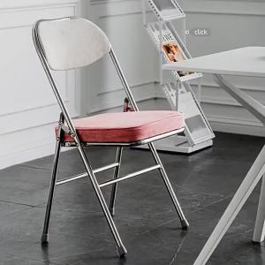 LZD  Home Backrest Folding Chair Internet Celebrity Dining Room Chair Hot Pot Restaurant Dining Chair Thickened Seat Cushion Compound Folding Stool
