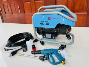 Máy rửa xe mini boscom 988-3500w có khung bảo vệ máy
