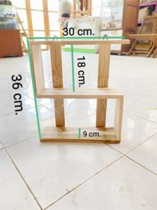 ชั้นลอย ชั้นวางของแขวนผนังรูปตัว S  ชั้นวางของแขวนผนังไม้สัก ชั้นวางแคคตัส ชั้นวางกระบองเพชร  ชั้นวางของไม้สักแท้