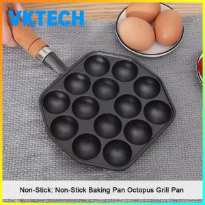 Takoyaki Maker with 14 Holes Non Stick Surface Durable Cast Iron Non Slip Base Perfect for Japanese Street Food Cooking