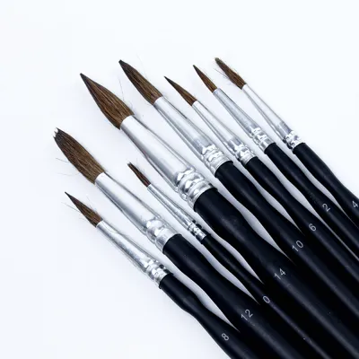 Bộ 08 Cây Cọ Vẽ Màu Nước Đầu Tròn - STACOM - BPR08S - Chất Liệu Sợi Nylon Tổng Hợp Mềm Đạt Chuẩn - Nhiều Size Cọ Tròn Trong Một Bộ Sản Phẩm