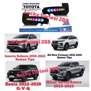 LAMPU SEIN SPION TOYOTA INNOVA REBORN 2016-2022 ALL NEW FORTUNER 2016-2025 INNOVA ZENIX 2022 2023 2024 2025 2026 HILUX REVO 2015-2024 WELLCOME LIGHT RGB SEIN RUNNING SENJA RGB HARGA SEPASANG