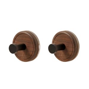 OKDEALS01 2pcs Hanging Towel Rack Suction Cup Wood Hook No Drilling Wall Mount Bathroom Wall Hook Universal Easy Installation Door Hook Towel Key Deco