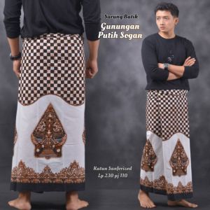 Sarung batik pria dewasa edisi spesial gunungan putih eklusif