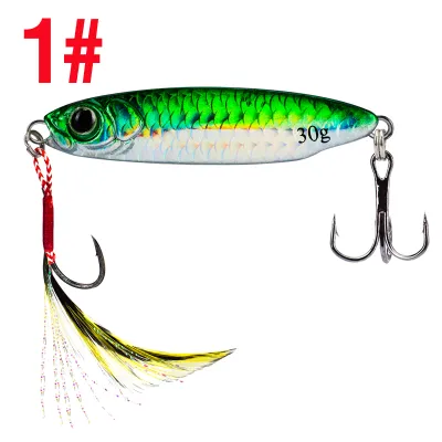 1Pcs Metal Jig Fishing Lure 7g/10g/15g/20g/25g/30g Slow Sinking Fishing Jigs 8Colors 3D Eyes Artificial Laser Fishing Bait