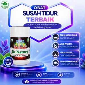 Obat atasi Sulit tidur Insomnia Paling Ampuh atasi Depresi Susah Tidur Penenang Pikiran- Herbal BIO AURA ORIGINAL