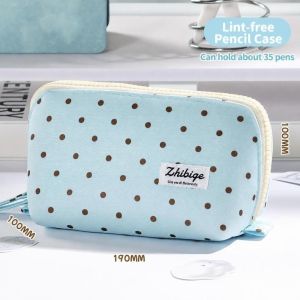 BETTERFORM Nhiều Ngăn Hộp đựng bút chì Khóa Chấm bi Túi đựng bút Phong cách tươi Dung lượng lớn Túi đựng văn phòng phẩm Sinh viên