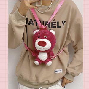 Ba Lô Nhồi Bông Gấu Dâu Lotso - Ba Lô Đeo Vai Hình Gấu Hồng Xinh Xắn