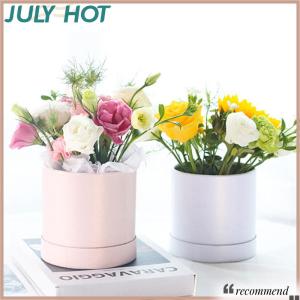 [JULYHOT] Flower Box 12cm Round Cardboard Gift Boxes Wedding Party Rose Flower Decoration