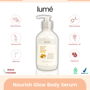 Lume Nourish Glow Body Serum Lotion Brightening Whitening Pencerah Shea Butter Lumecolors