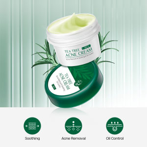 LAIKOU Tea Tree Acne Cream Soothing Remove Acne Oil Control Shrink Pores Moisturizing Anti Pimple Face Cream 20g