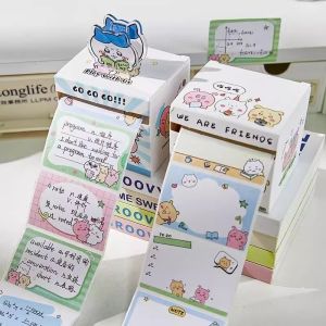 Chikawas 128pcs Memo Pad Cartoon School Supplies Cute Pull-type Sticky Note Bookmarks Decorative Paper Stationery Set