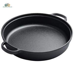 Large Cast Iron Skillet with Double Handles 8.7-11.8 Inch Ideal for Grilling Frying and Baking in Home Kitchen