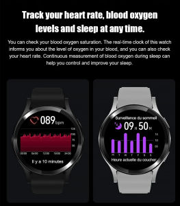 Smart Glucose Round Steel Bluetooth Call Monitor Heart Rate Monitor Blood Sugar Smart Watch