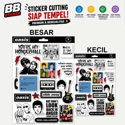Sticker Pack OASIS Band Aesthetic | Stiker Untuk Helm Motor Laptop Anti Luntur Tahan Air
