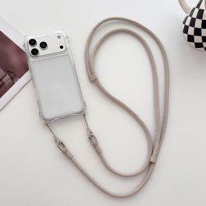 Crossbody Strap Shockproof Case For iPhone 17 Air 16 E 15 14 13 12 11 Pro X XS XR Max 8 7 Plus Corner Hook Lanyard Clear Cover
