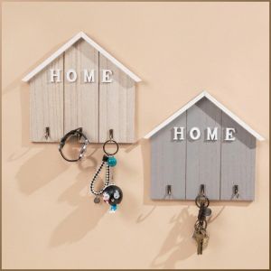 แขวนชั้นวางเสื้อผ้า กล่องเก็บกุญแจ ตะขอแขวนเสื้อผ้า กรอบสีขาว แฟชั่น เรียบง่าย แขวนไว้บนผนัง