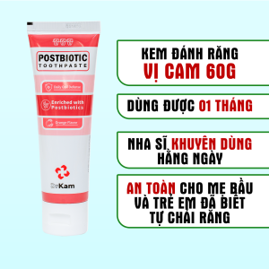 Kem đánh răng sinh học DrKam Postbiotic 110g  Cân bằng hệ vi sinh dịu nhẹ cho răng nhạy cảm trắng răng tự nhiên