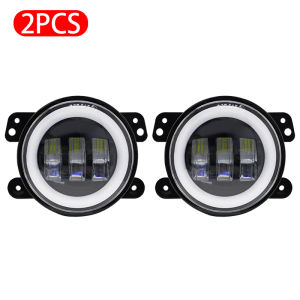 1 Pair Car Round Headlight LED Turn Signal Lamp For Jeep 30W Four Inch White Fog Lights Left right Light