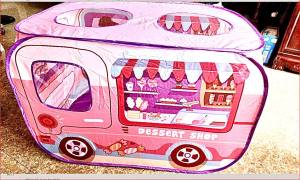 Đồ chơi lều xe các loại lều xe cứu hỏa xe kem xe thú đáng yêu tự bung có thể gắp gọn