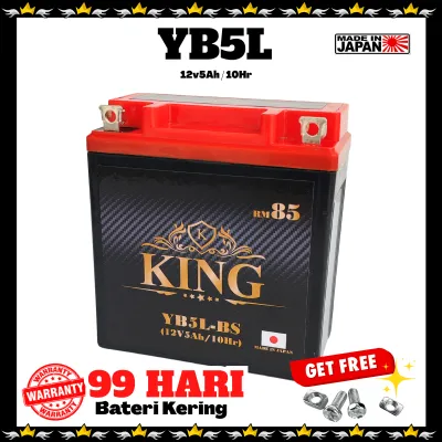 KING BATERI YB5L MOTOR BATTERY LC135 V1 EGO V1 LAGENDA 110 EX5-STARTER WAVE 100-STARTER ECO SPORT