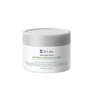 Dr.Leo Amazon White Clay Black Heads Removel Clay Mask Deep Pores Cleansing & Purifying Mud Mask Salicylic Acid Deep Cleansing Black Heads Removal Exfoliating 100g