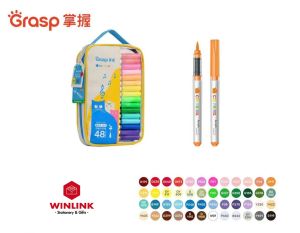 Màu Acrylic Marker Grasp Cao Cấp Ngòi Brush Túi Vải -Vẽ Mọi Chất Liệu Không Lem 24/36/48màu 51055
