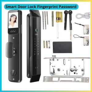 TERLARIS PENGIRIMAN CEPAT COD ALOY-X Smart Door Lock Fingerprint Password Key Card/SMART door lock pintu rumah kantor gedung multifungsi card aluminium sensor sidik jari kode kunci/kunci rumah 1 set keamanan tingkat tinggi canggih murah mudah