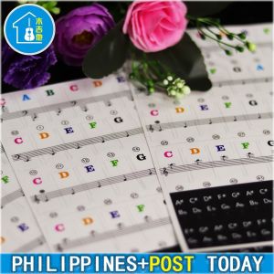 Colorful & Black Keyboard Piano Sticker 37/49/54/61/88 Keys Transparent Piano Stave Note Stickers